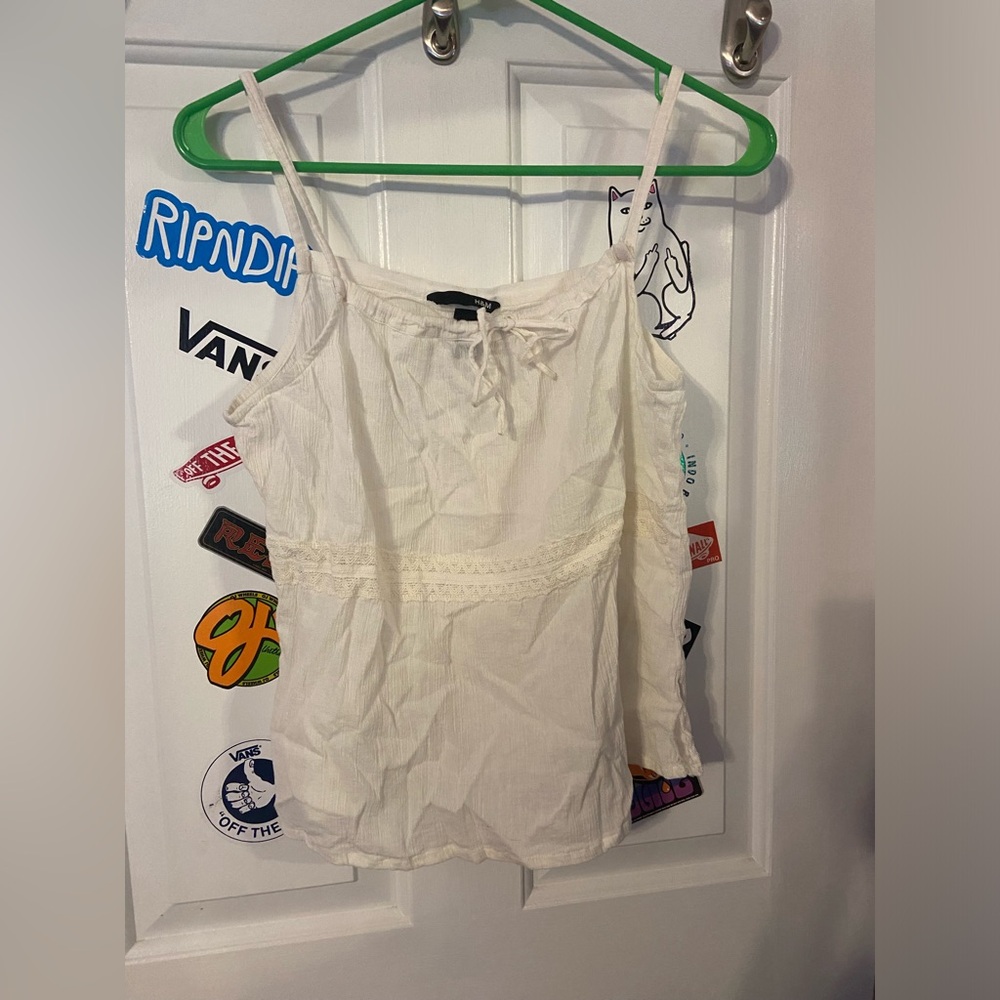 H&M, white tank top.